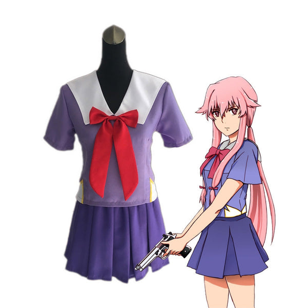 Future Diary Mirai Nikki Gasai Yuno Anime Cosplay Costume School Unifo –  fortunecosplay