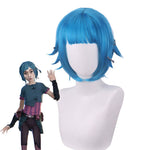 LOL Arcane Young Jinx Blue Short Cosplay Wig