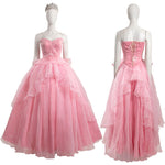 Wicked 2024 Glinda Pink Wedding Dress Cosplay Costumes