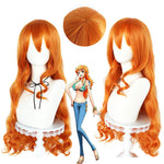 Anime One Piece Nami Light Brown Long Cosplay Wigs