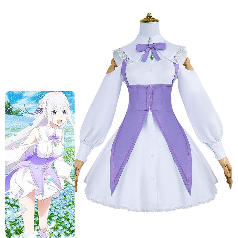 Anime Re:Zero Starting Life in Another World Emilia Date outfit Cosplay Costumes