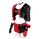 Suicide Squad Isekai Harley Quinn Black Red Cosplay Costumes