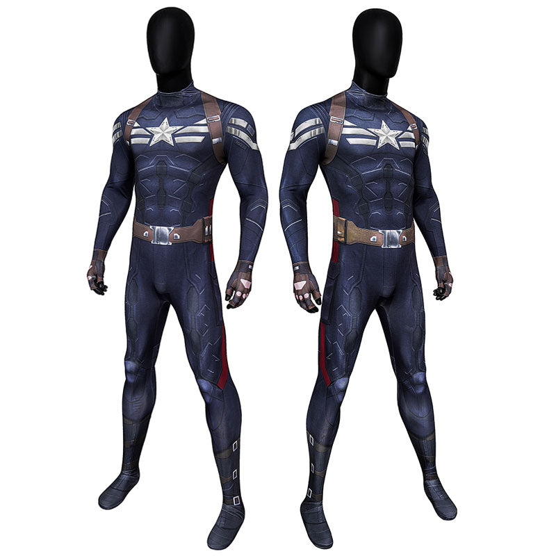 Captain America: The Winter Soldier Steve Rogers Captain America Jumpsuit Cosplay Costume