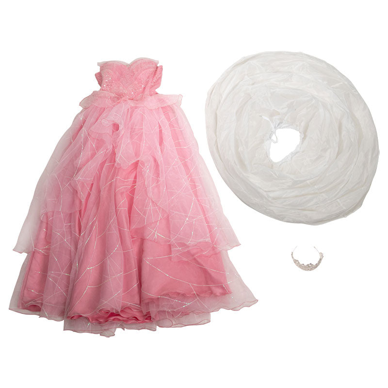 Wicked 2024 Glinda Pink Wedding Dress Cosplay Costumes