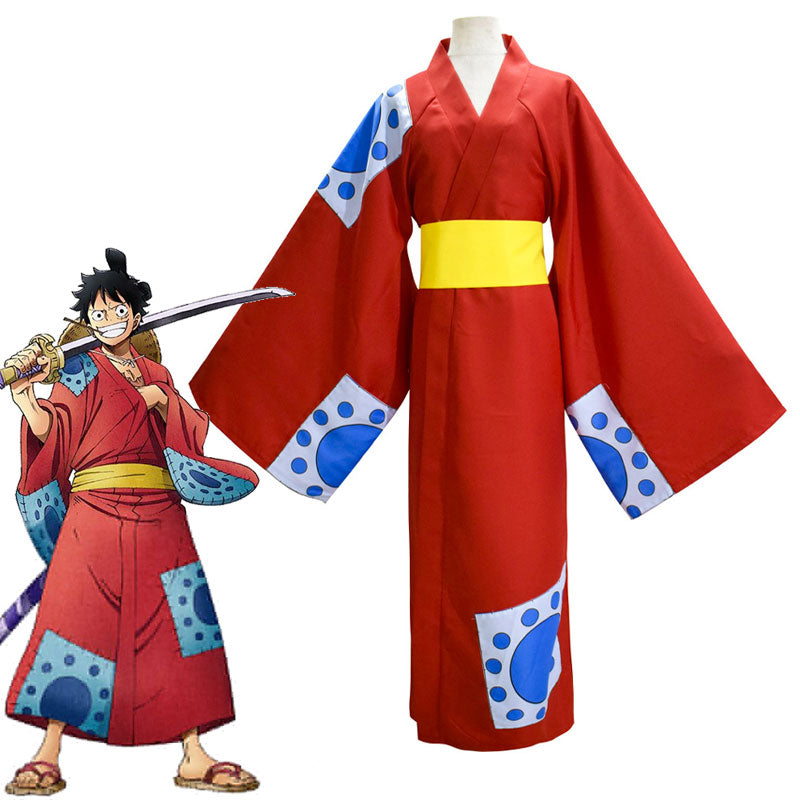 Anime Monkey D Luffy Wano Country Arc Cosplay Costume Luffy Kimono