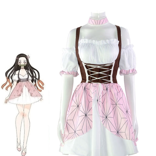 Demon Slayer Kimetsu no Yaiba Nezuko Kamado Lolita Cosplay Costumes