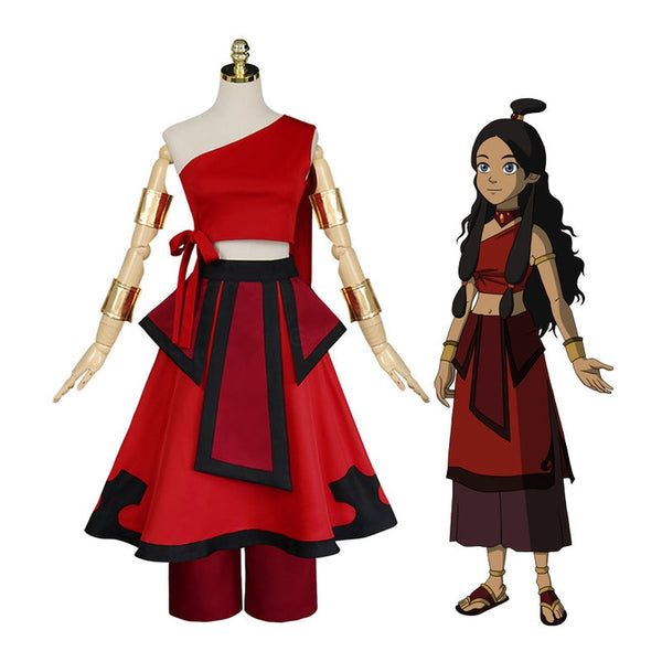 Avatar: The Last Airbender Katara Red Dress Cosplay Costume For Sales ...
