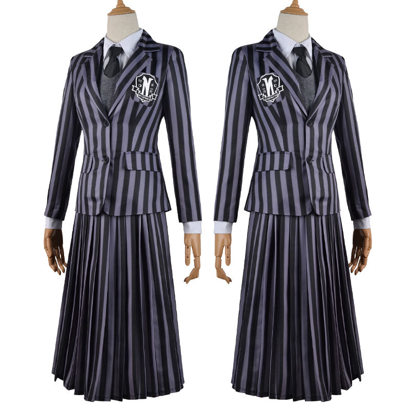 Wednesday Addams Cosplay Costume Dress Addams Family Halloween School  Uniform US