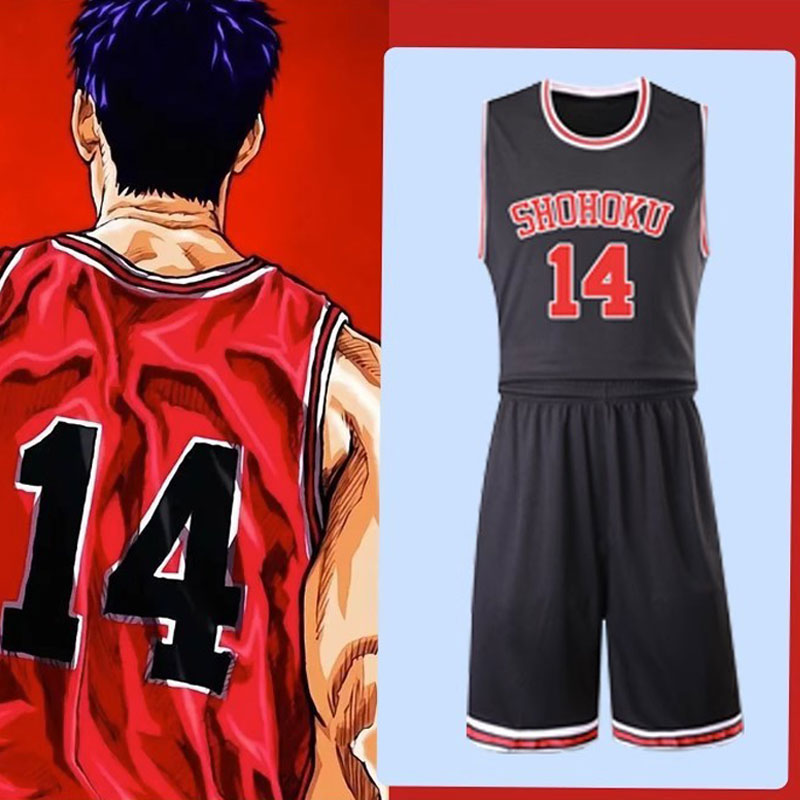Slam Dunk Shohoku High School No.10 Hanamichi Sakuragi Cosplay Vest Red  Basketball Jersey For Children